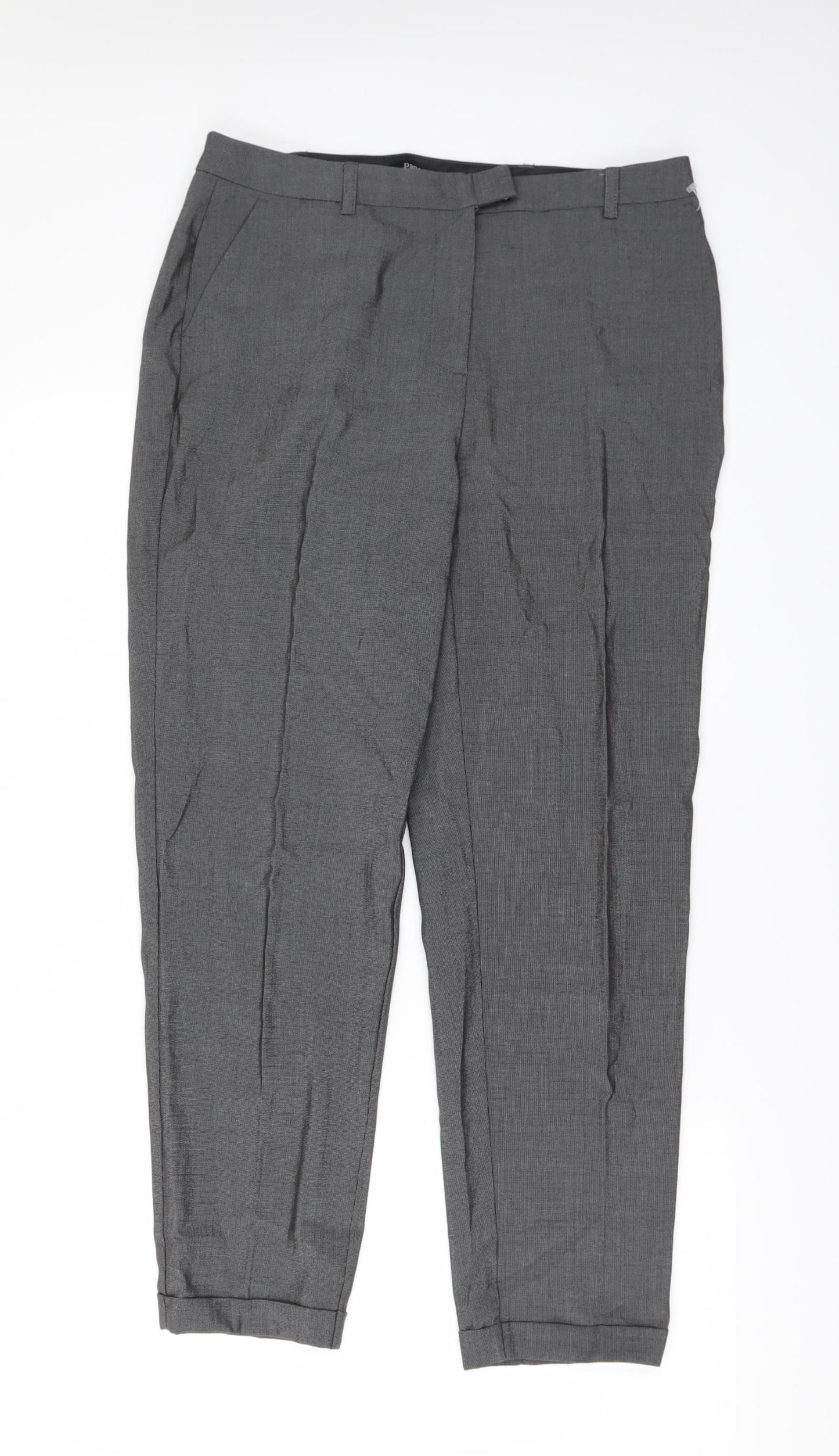 Papaya Womens Grey   Trousers  Size 12 L27 in