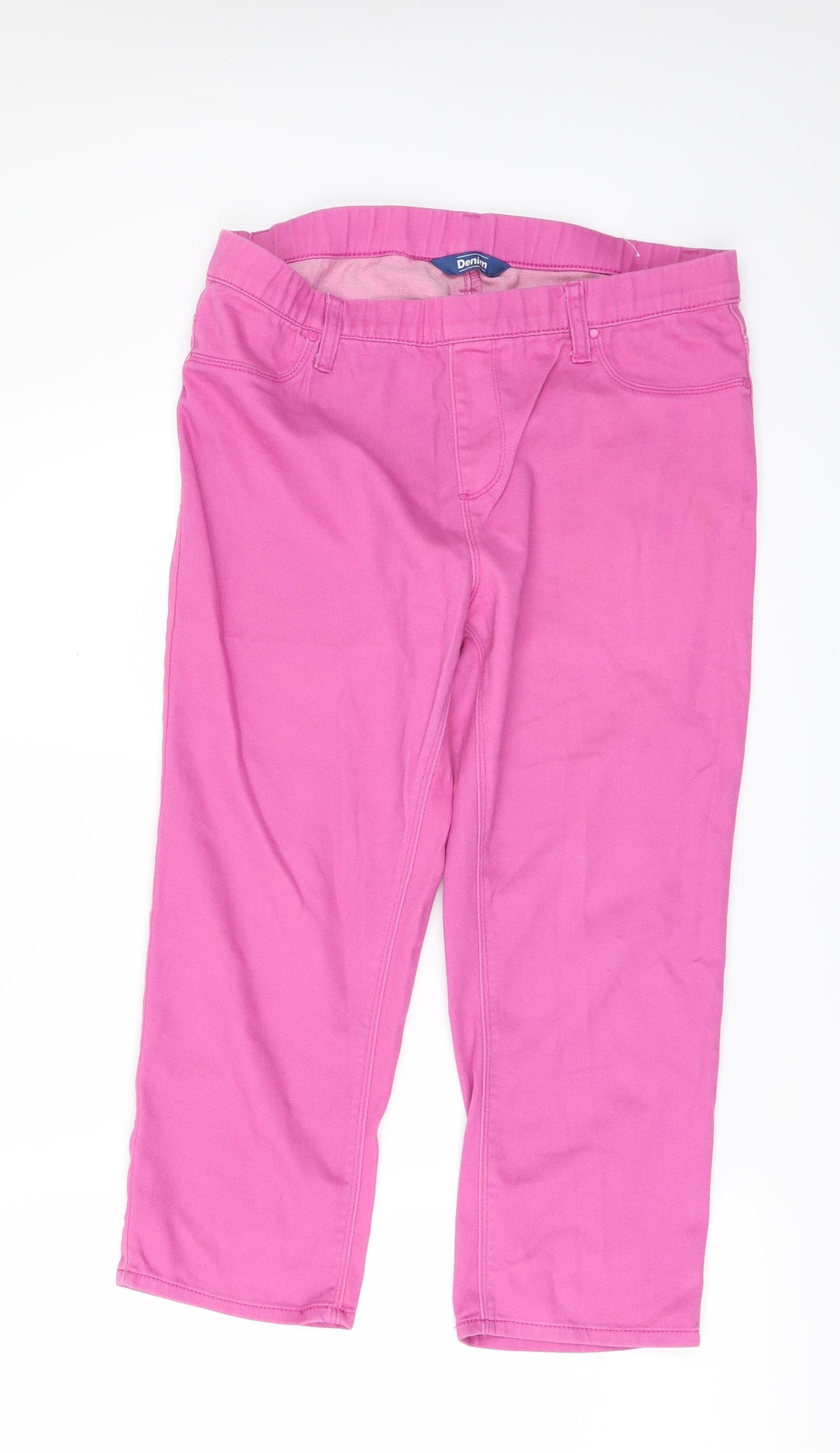 BHS Womens Pink  Denim Cropped Jeans Size 14 L21 in