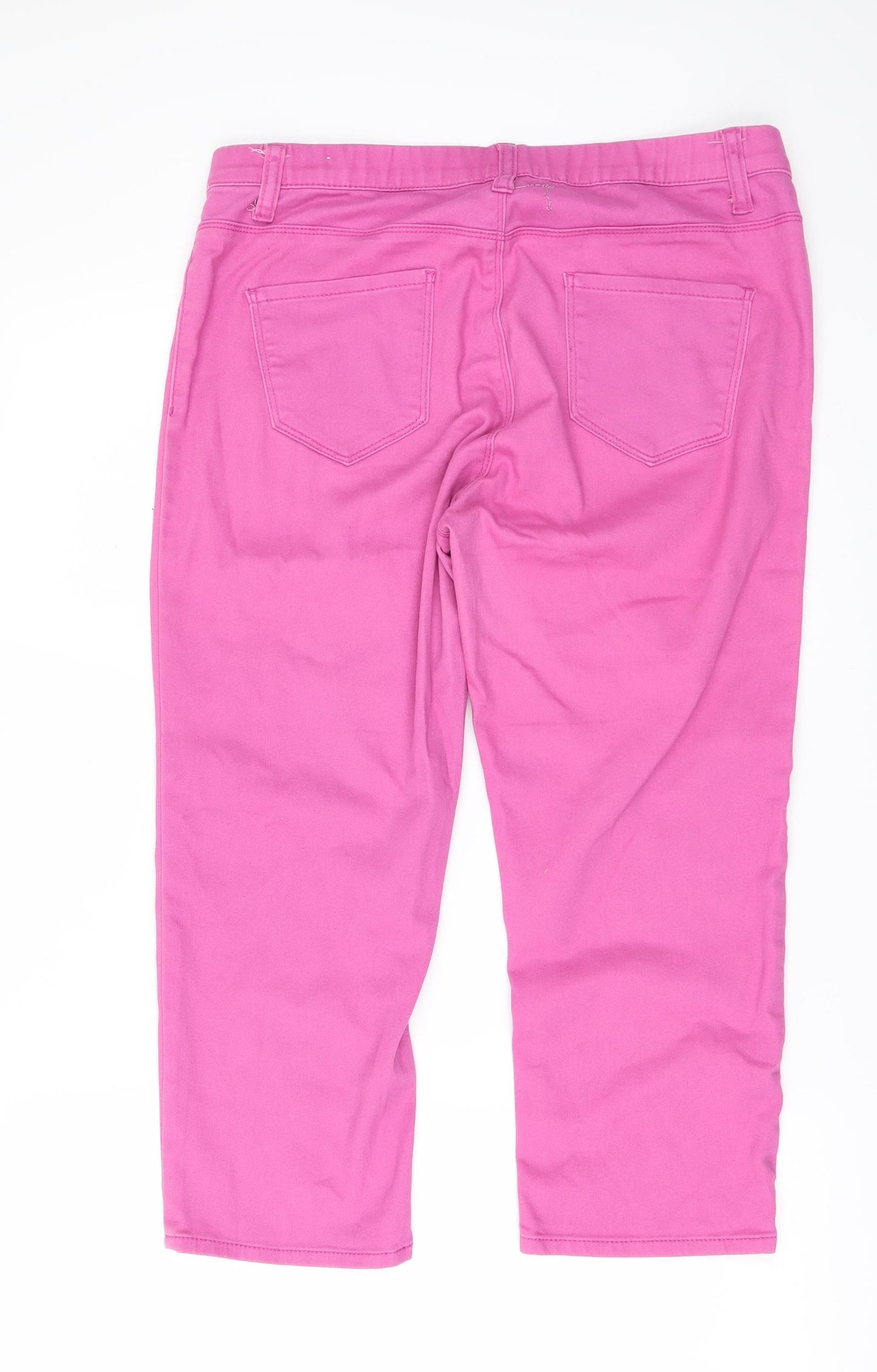 BHS Womens Pink  Denim Cropped Jeans Size 14 L21 in