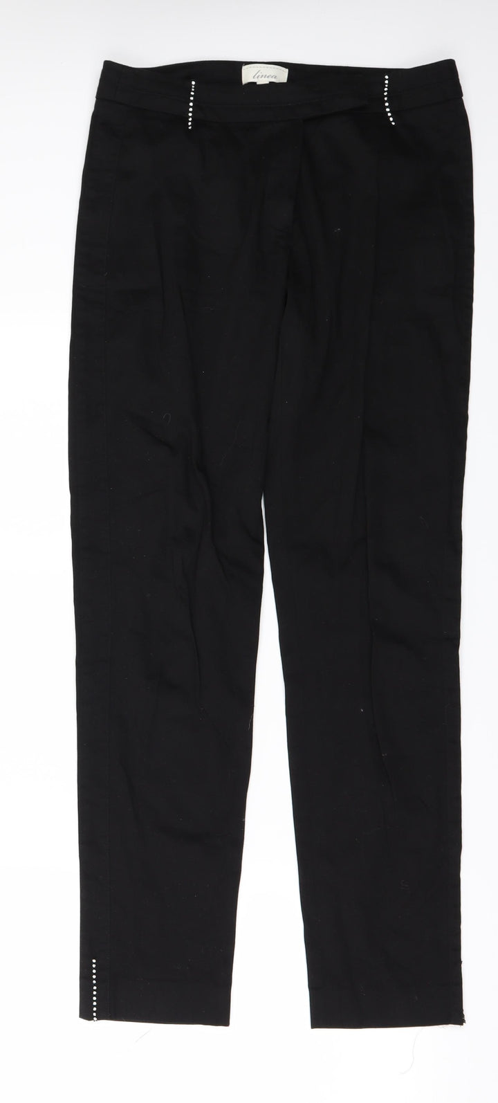 Linea Womens Black   Trousers  Size 10 L30 in - Rhinestone detail