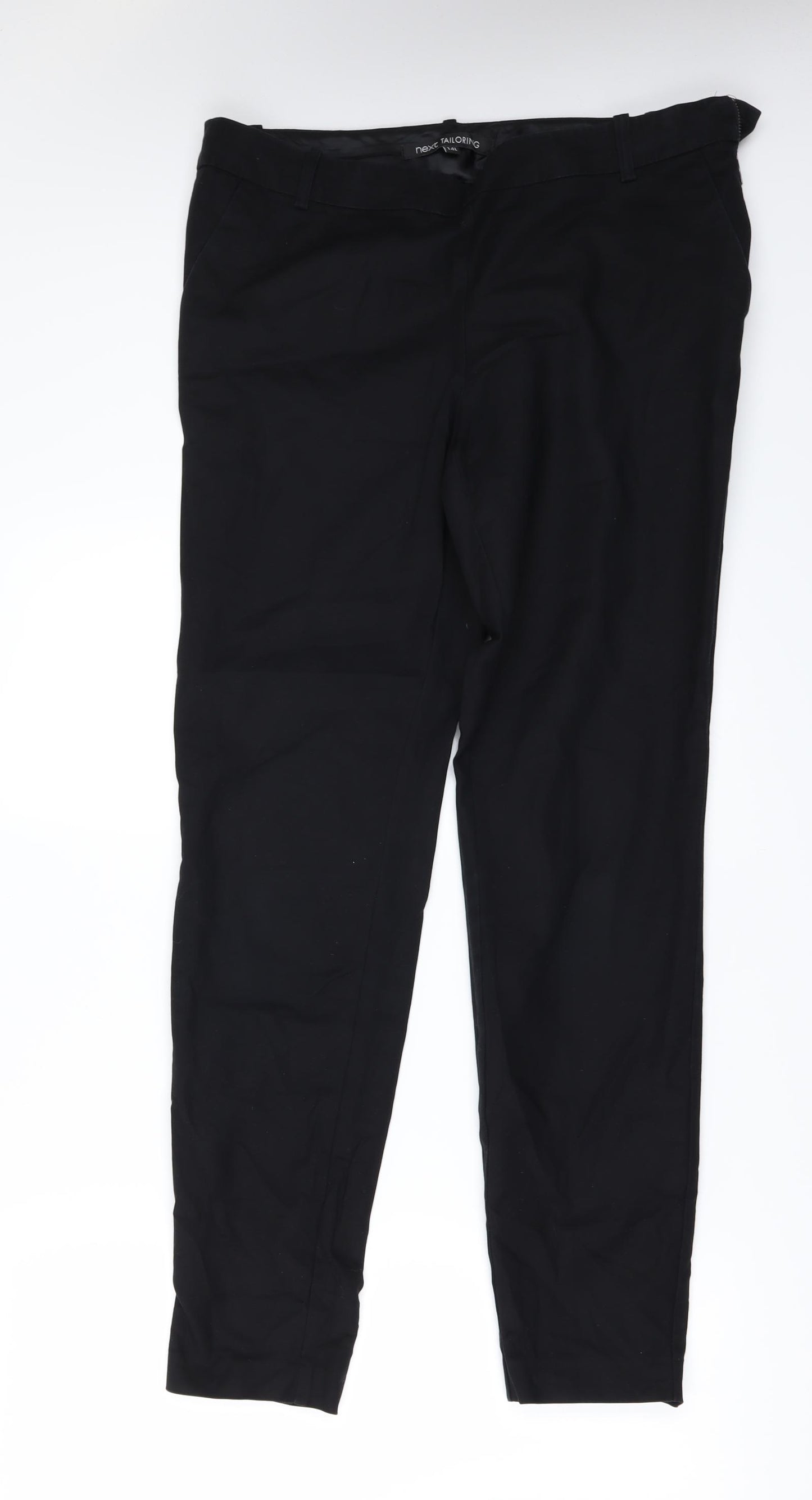 NEXT Womens Black   Chino Trousers Size 14 L31 in