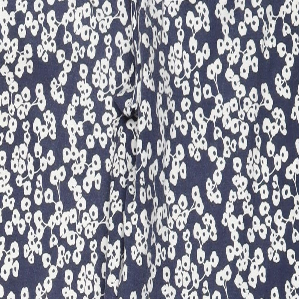 Crew Clothing Womens Blue Floral  Trousers  Size 12 L26 in