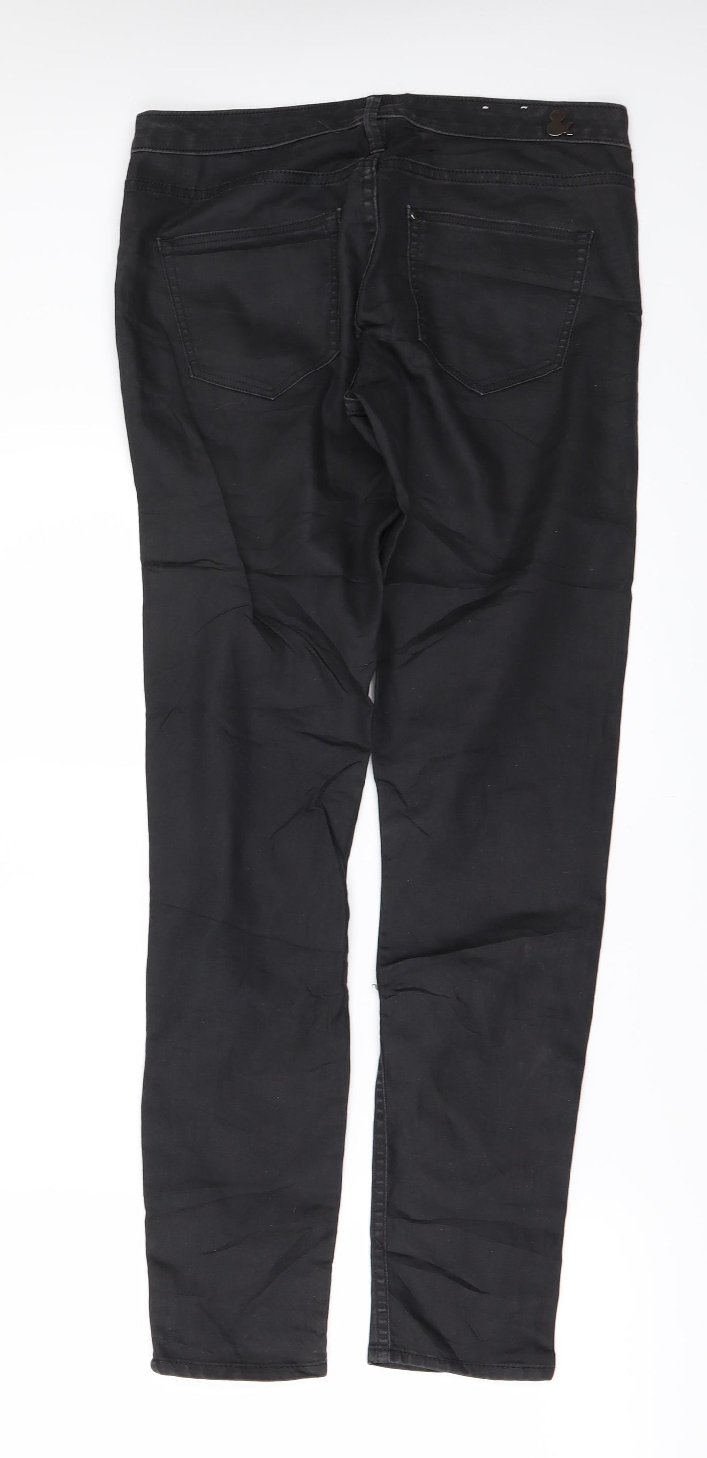 H&M Womens Black  Denim Skinny Jeans Size 28 in L28 in - Zip Ankles