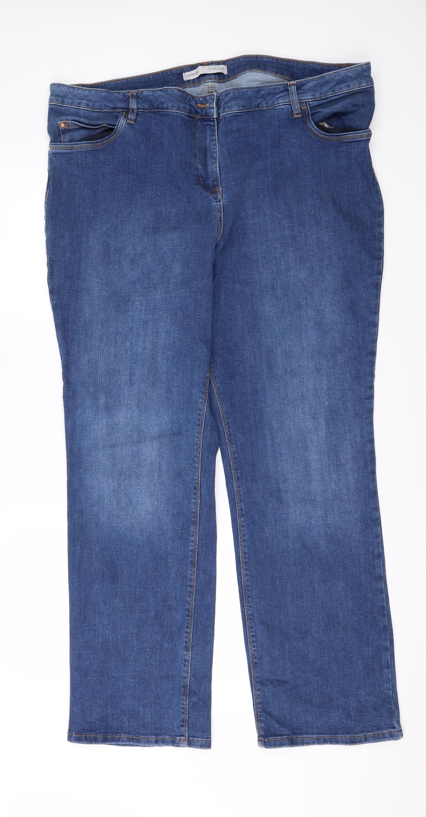 George Womens Blue  Denim Wide-Leg Jeans Size 22 L30 in