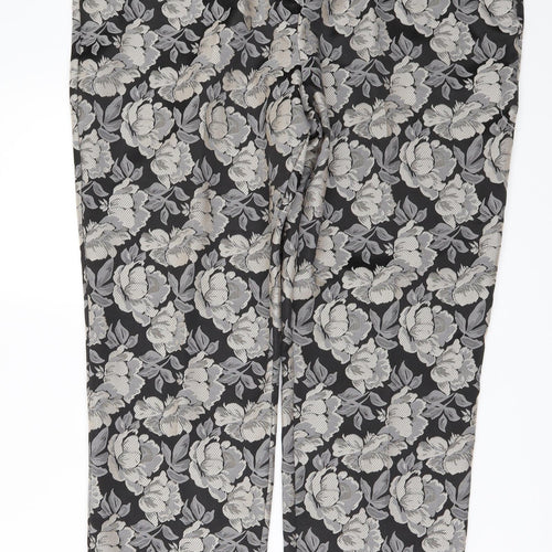 TU Womens Beige Floral  Trousers  Size 14 L28 in