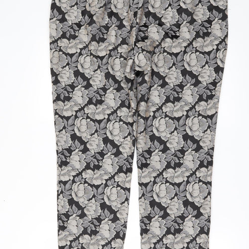 TU Womens Beige Floral  Trousers  Size 14 L28 in