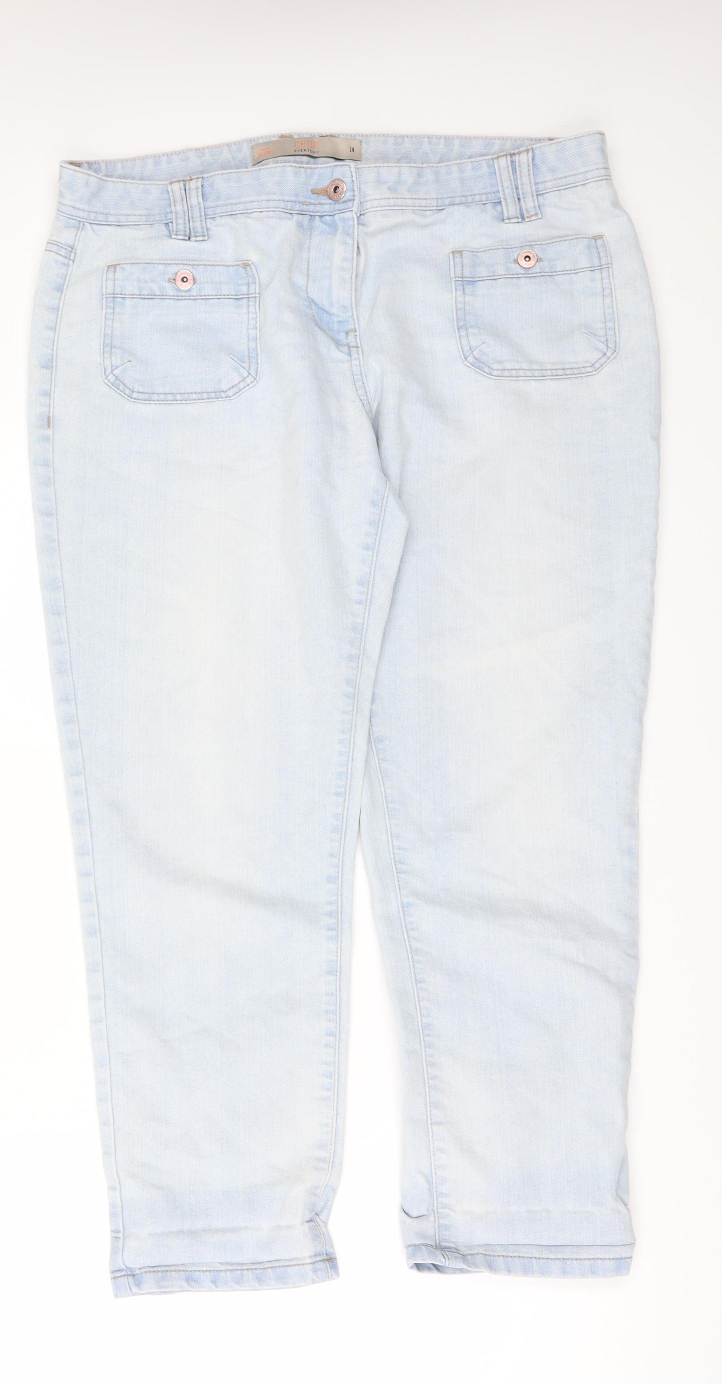 NEXT Womens Blue  Denim Cropped Jeans Size 14 L28 in