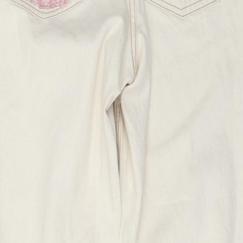 Topshop Mens Beige  Denim Straight Jeans Size 28 in L32 in