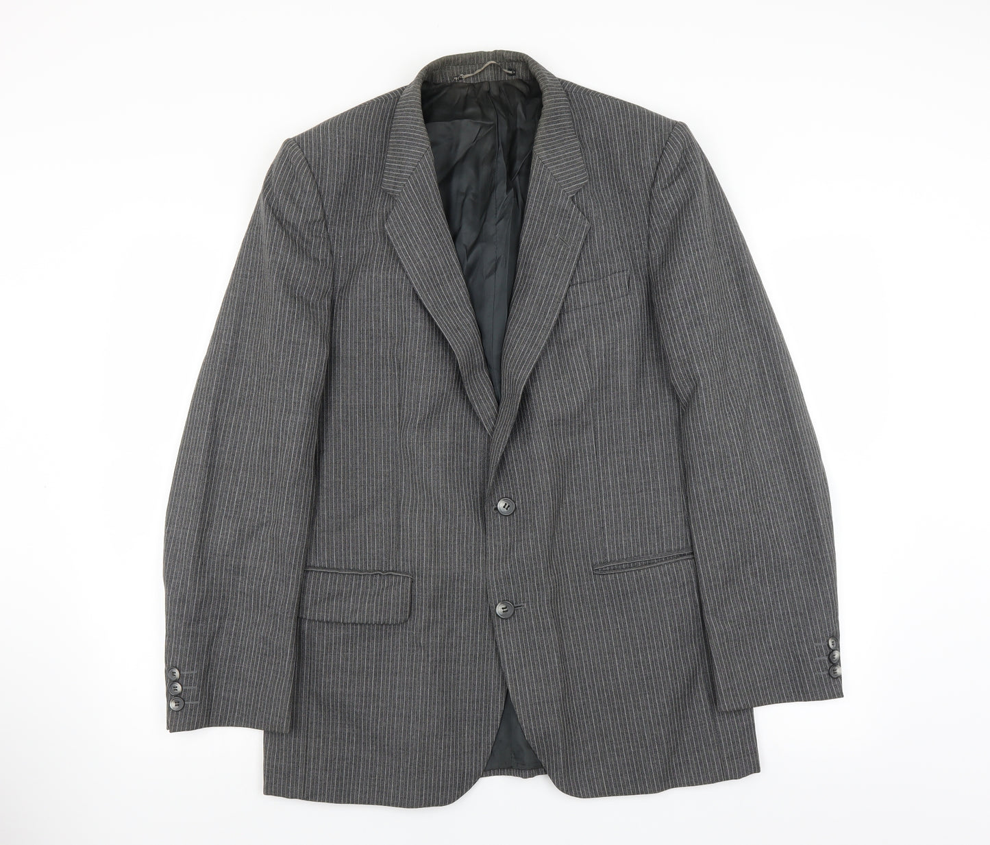House of Fraser Mens Grey Striped  Jacket Suit Jacket Size 40