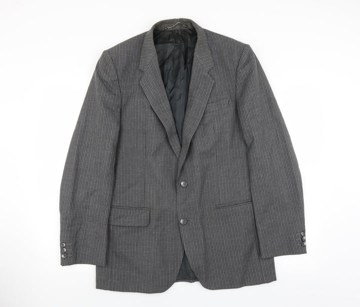 House of Fraser Mens Grey Striped  Jacket Suit Jacket Size 40