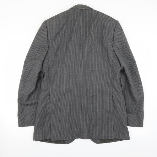 House of Fraser Mens Grey Striped  Jacket Suit Jacket Size 40