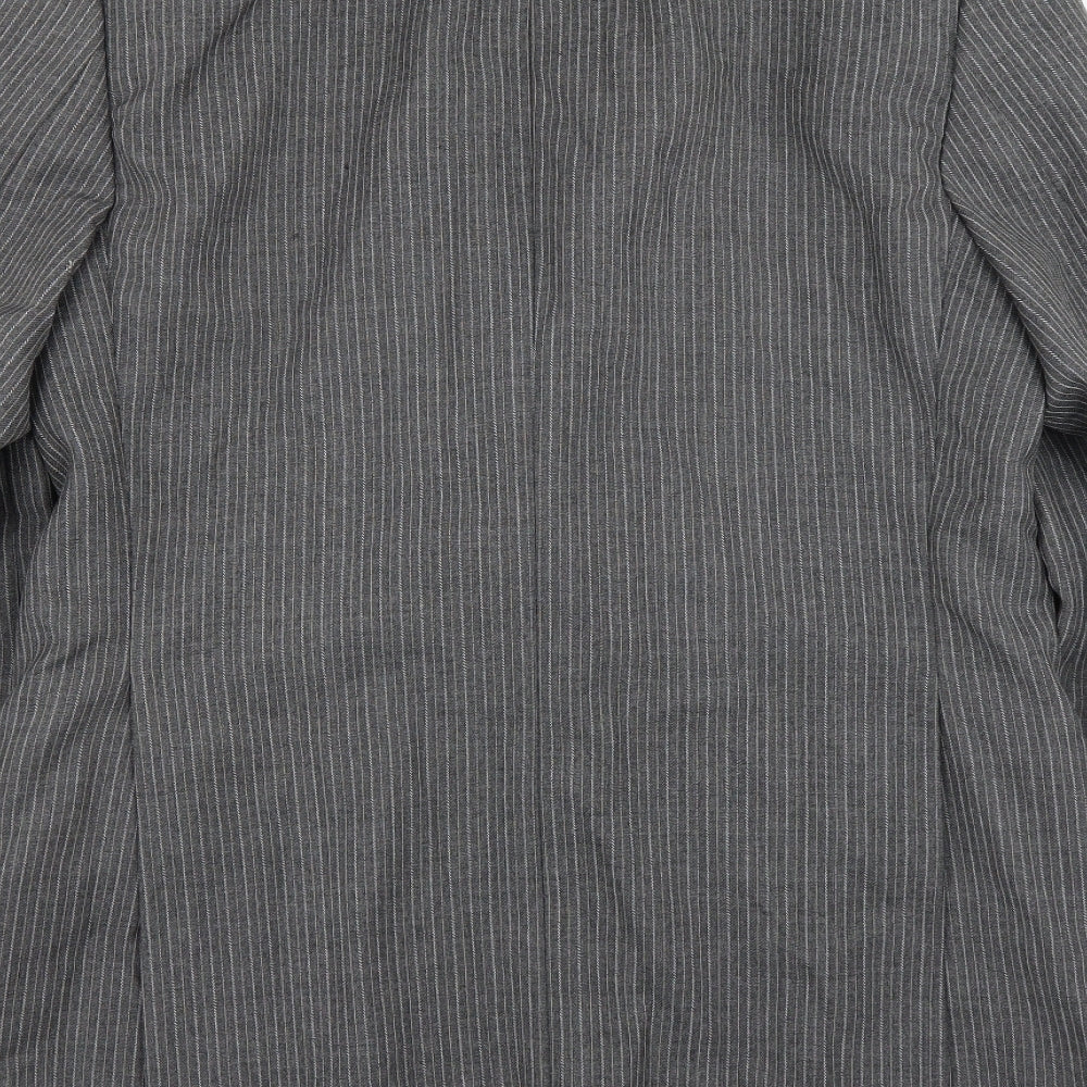 House of Fraser Mens Grey Striped  Jacket Suit Jacket Size 40