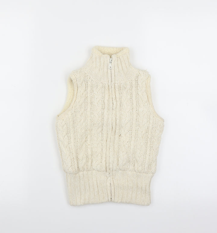 Jillian's Closet Girls Ivory Full Zip Jumper Size 4 Years - Bodywarmer
