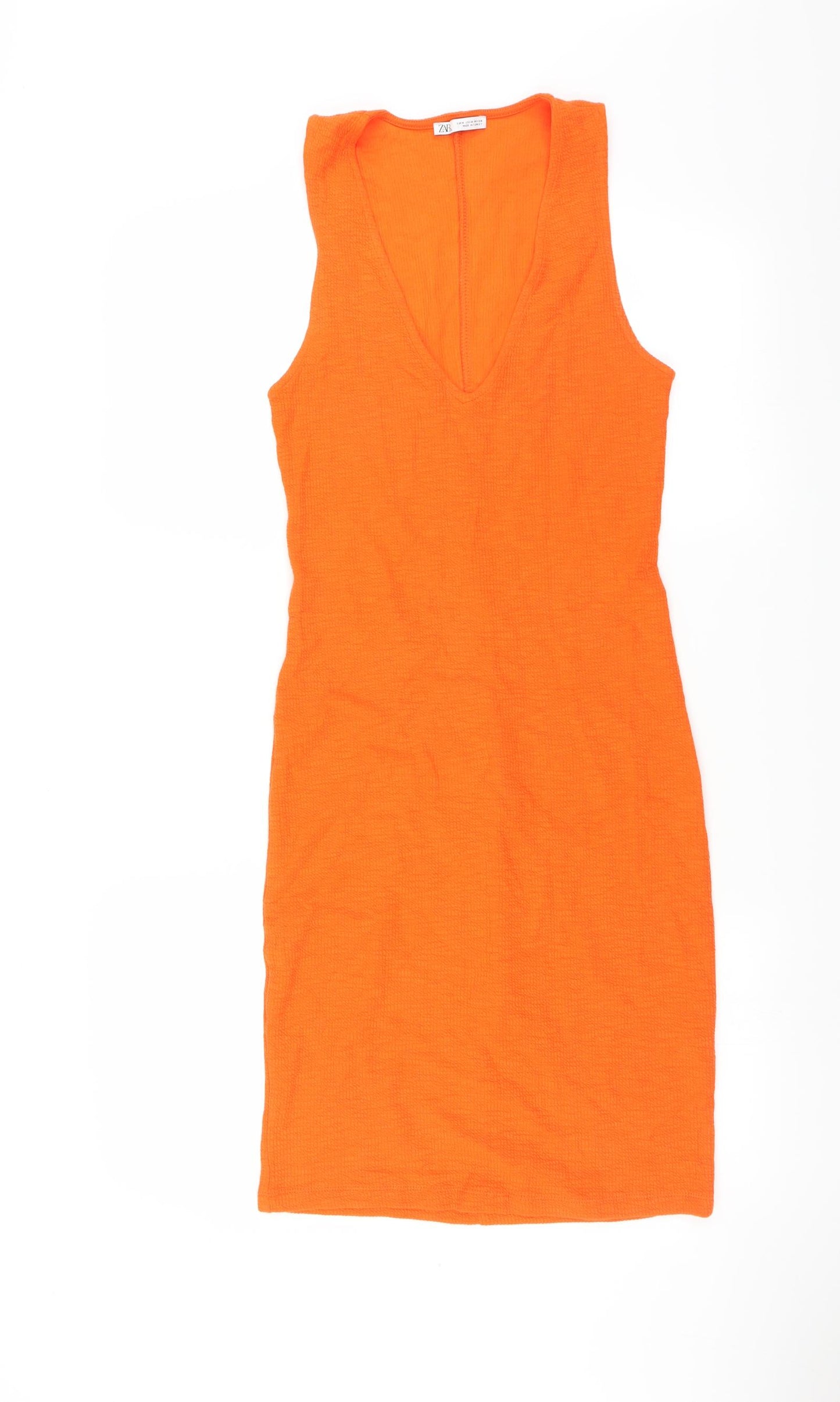 Zara Womens Orange   Tank Dress  Size M