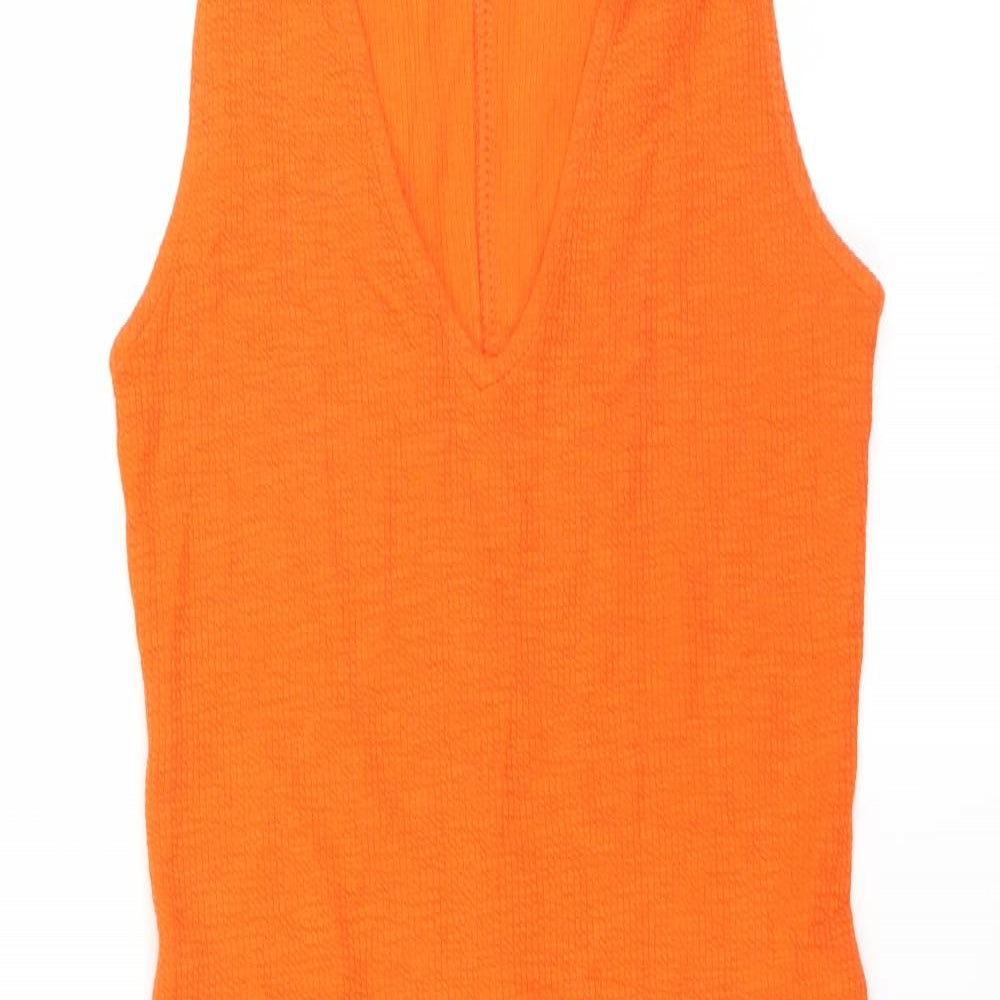 Zara Womens Orange   Tank Dress  Size M