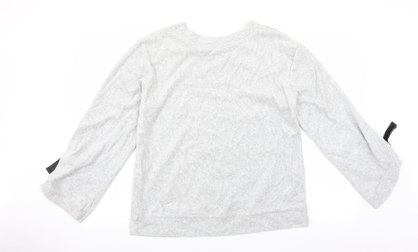 F&F Womens Grey Solid  Top Pyjama Top Size 14  - tie sleeve detail