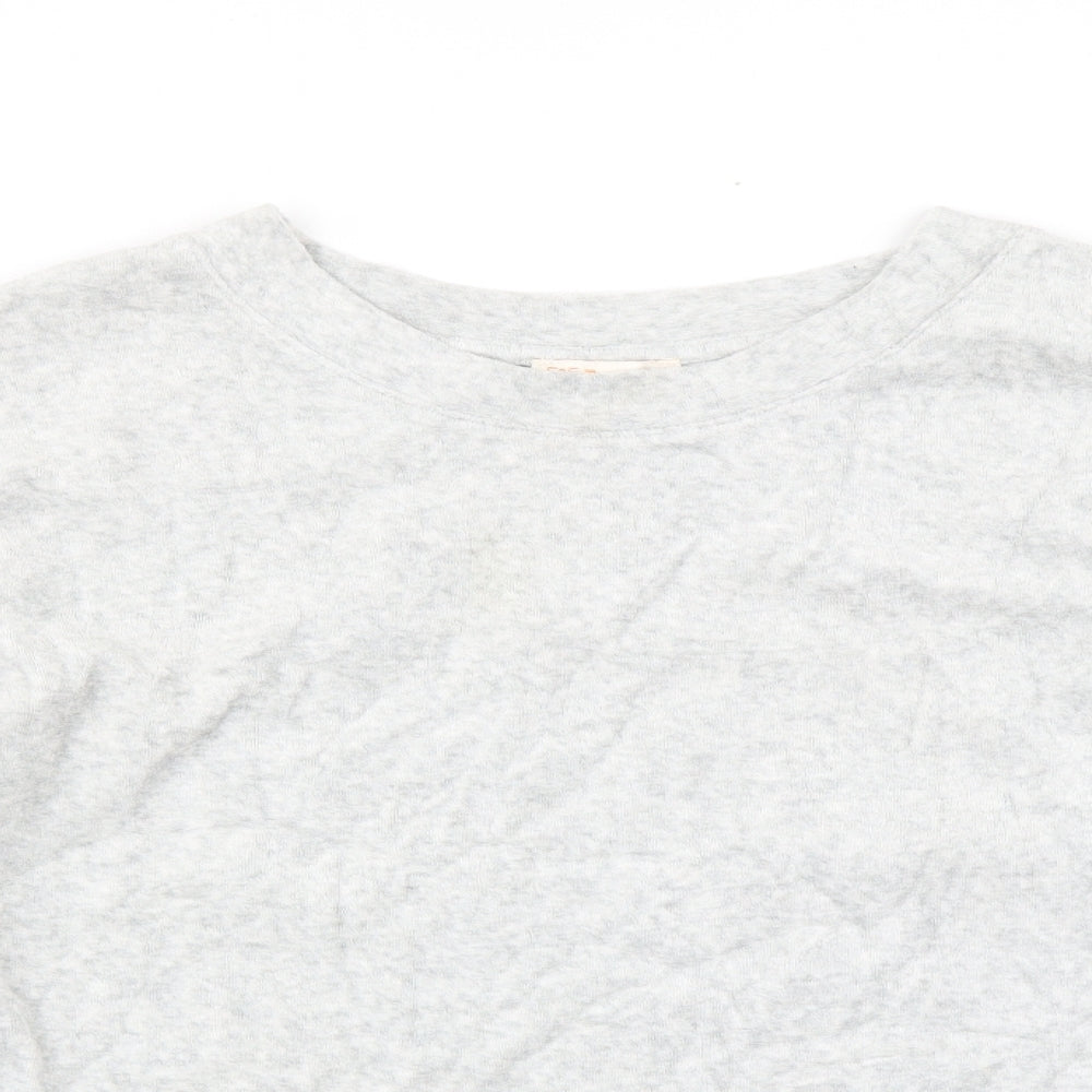 F&F Womens Grey Solid  Top Pyjama Top Size 14  - tie sleeve detail