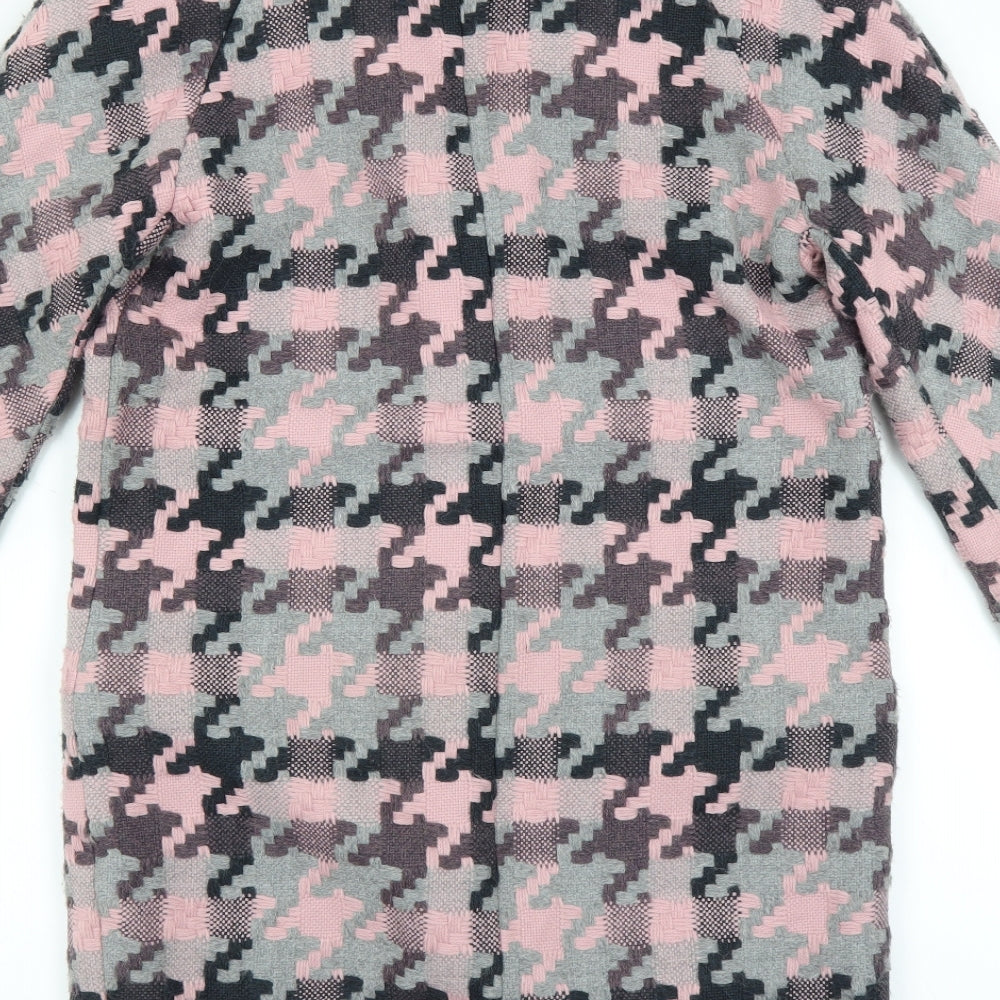 Marks and Spencer Womens Pink Check  Overcoat Coat Size 8