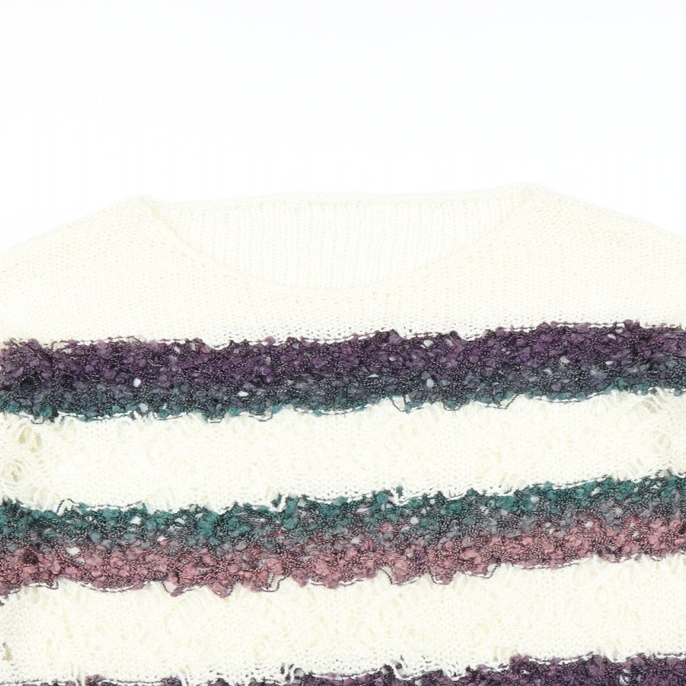 Matalan Womens Ivory Striped  Pullover Jumper Size M