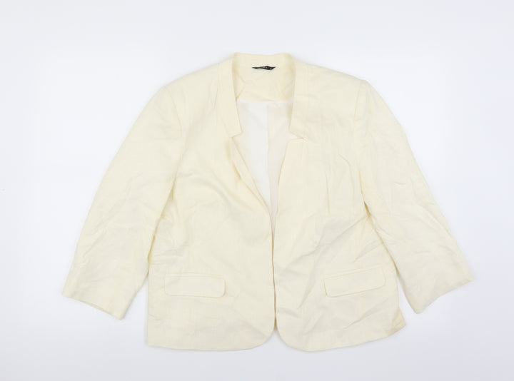 M&Co Womens Yellow   Jacket Suit Jacket Size 12