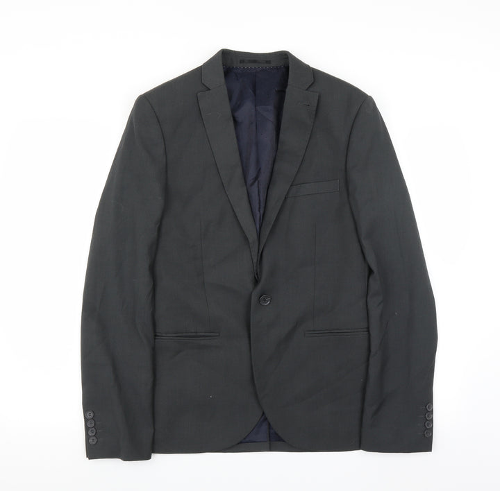 Topman Mens Grey   Jacket Suit Jacket Size 38