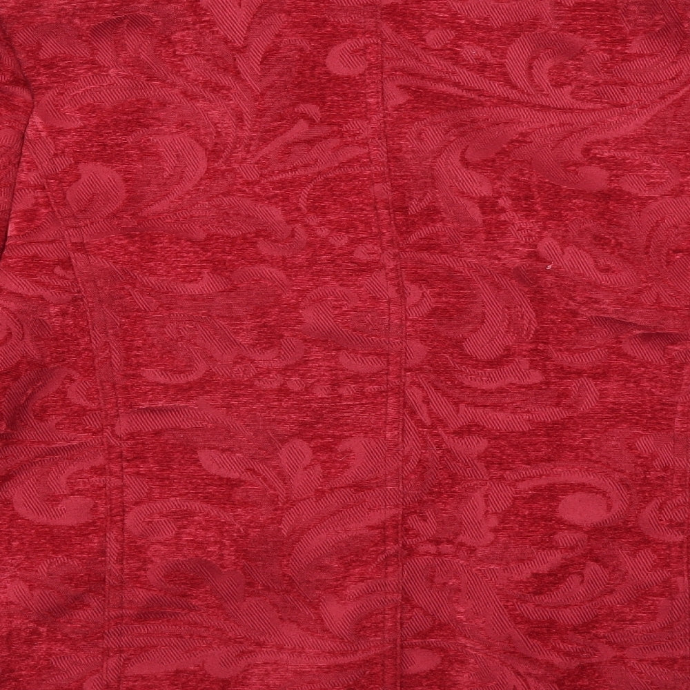 Oscar B Womens Red Floral  Jacket Blazer Size 12