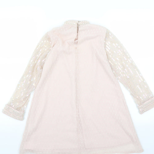 River Island Girls Pink   A-Line  Size 8 Years  - sequin sleeves