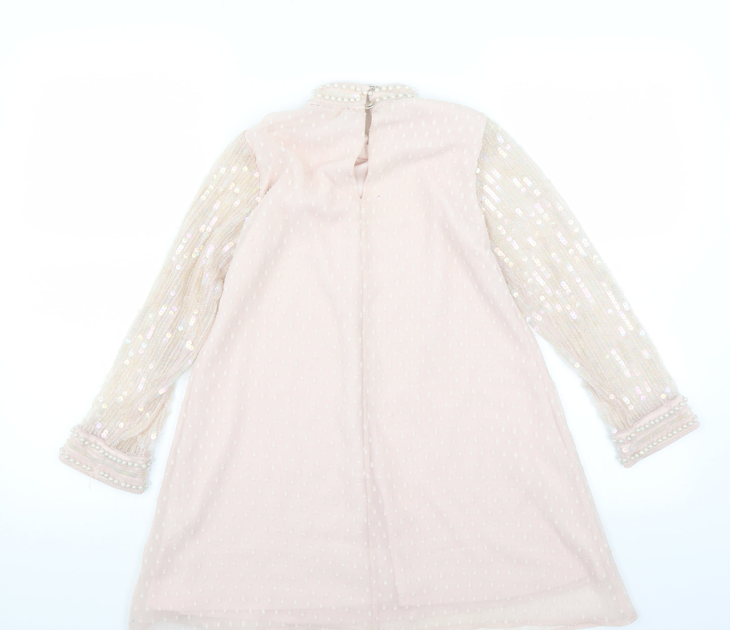 River Island Girls Pink   A-Line  Size 8 Years  - sequin sleeves