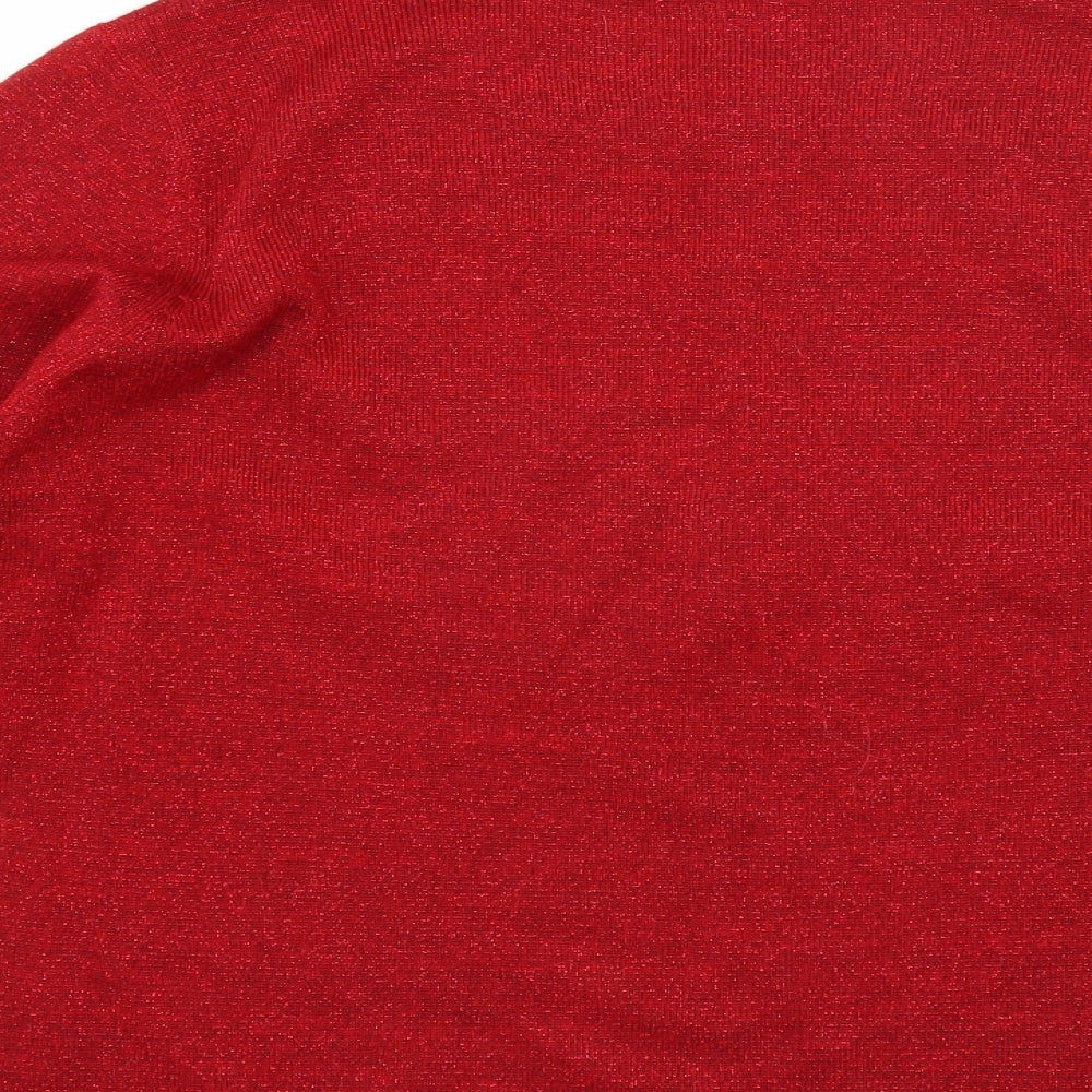 Preworn Womens Red   Pullover Jumper Size S  - beaded neckline