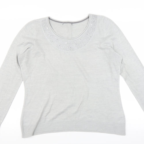 Marks and Spencer Womens Grey   Pullover Jumper Size 16