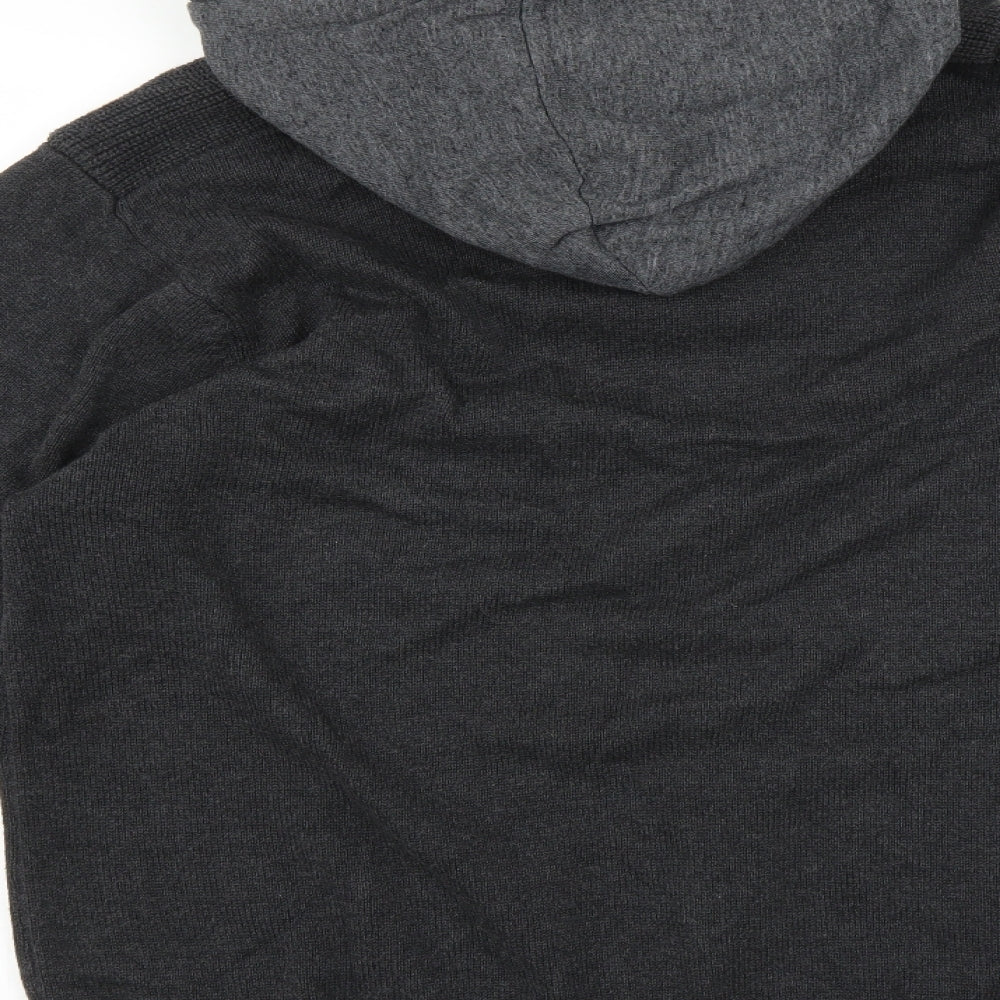 F&F Mens Grey   Pullover Jumper Size L  - hooded