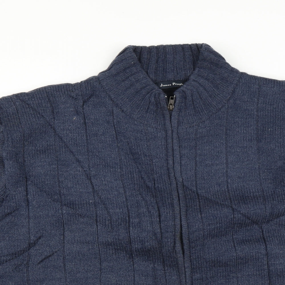 James pringle Mens Blue   Full Zip Jumper Size XL