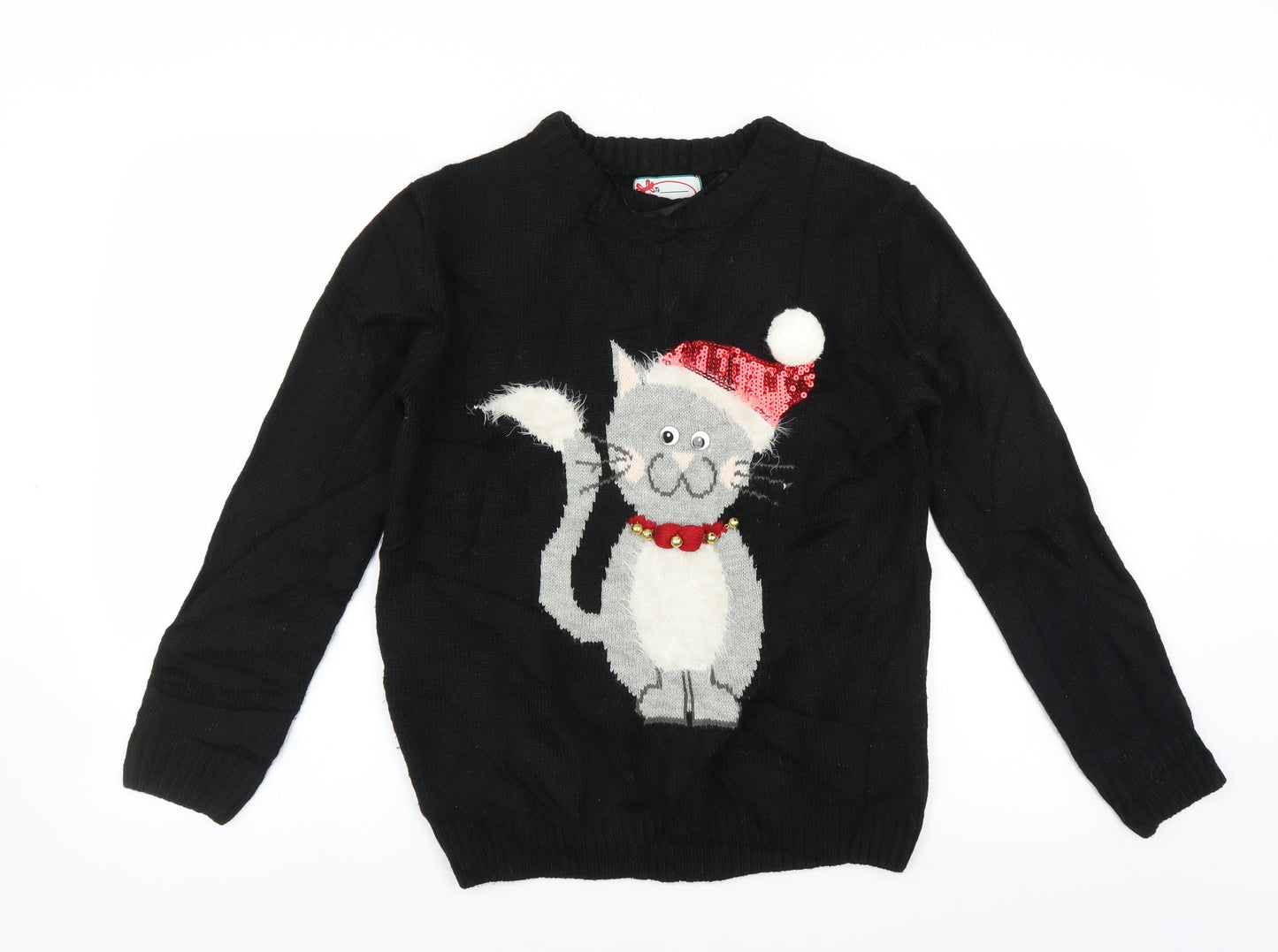 Primark Womens Black   Pullover Jumper Size XS  - Christmas  Jumper