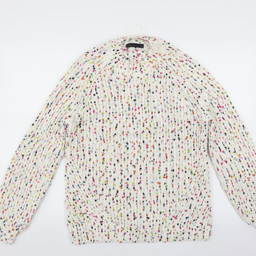 Marks and Spencer Womens Ivory   Pullover Jumper Size M  - Multicoloured Dots