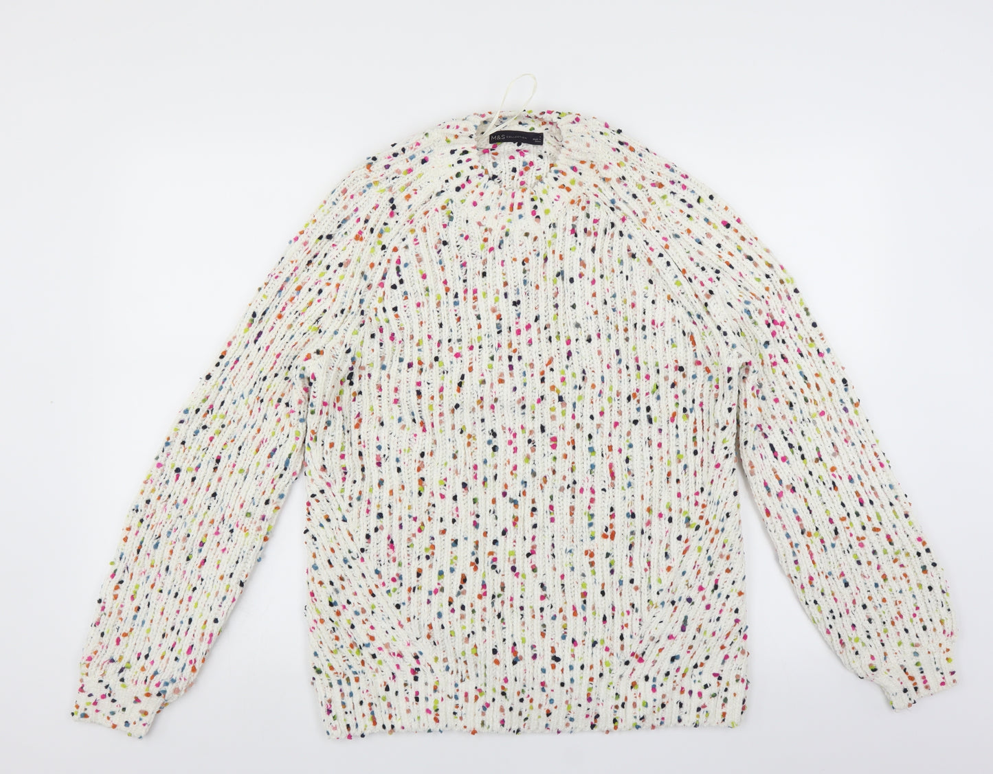Marks and Spencer Womens Ivory   Pullover Jumper Size M  - Multicoloured Dots