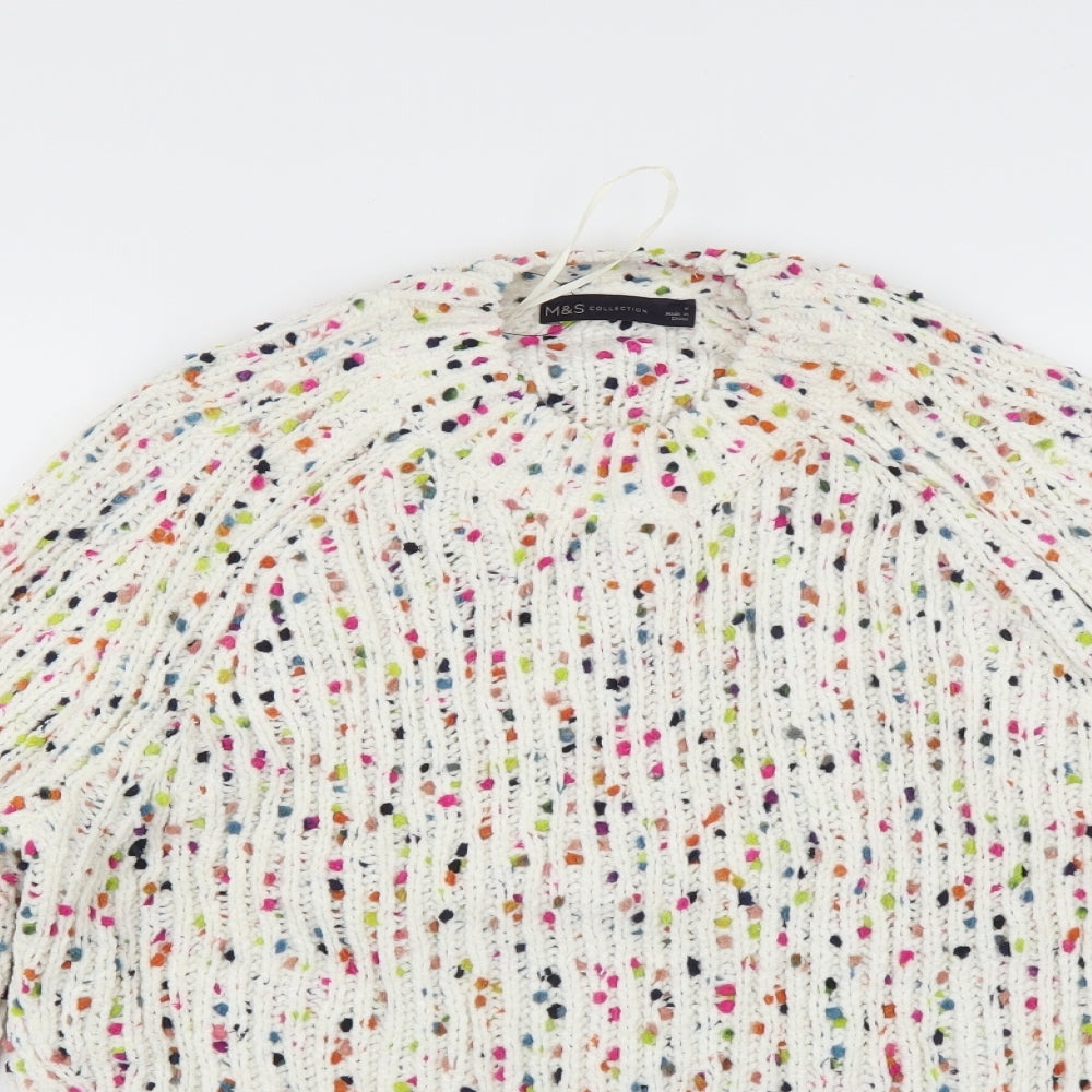 Marks and Spencer Womens Ivory   Pullover Jumper Size M  - Multicoloured Dots