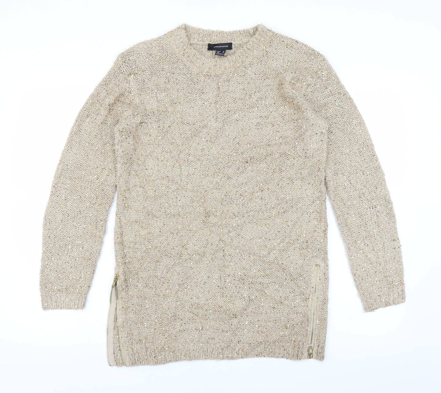 Primark Womens Gold   Pullover Jumper Size 10  - sequins