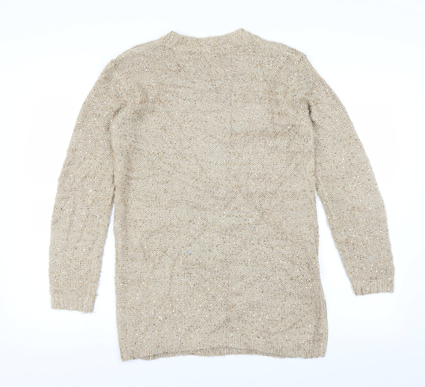 Primark Womens Gold   Pullover Jumper Size 10  - sequins