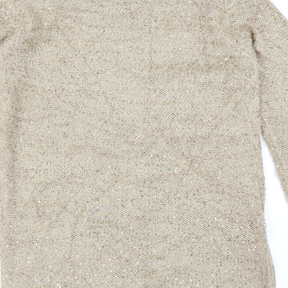 Primark Womens Gold   Pullover Jumper Size 10  - sequins