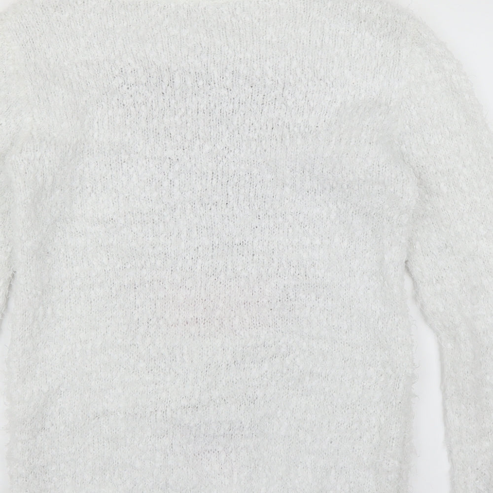 Sainsburys Girls White   Pullover Jumper Size 13 Years  - Christmas  Jumper
