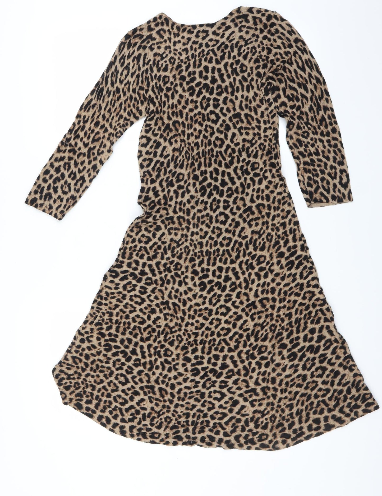 Hobbs Womens Brown Animal Print  Jumper Dress  Size 8