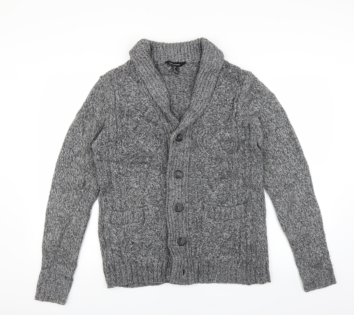 Cedar Wood State Mens Grey   Cardigan Jumper Size S