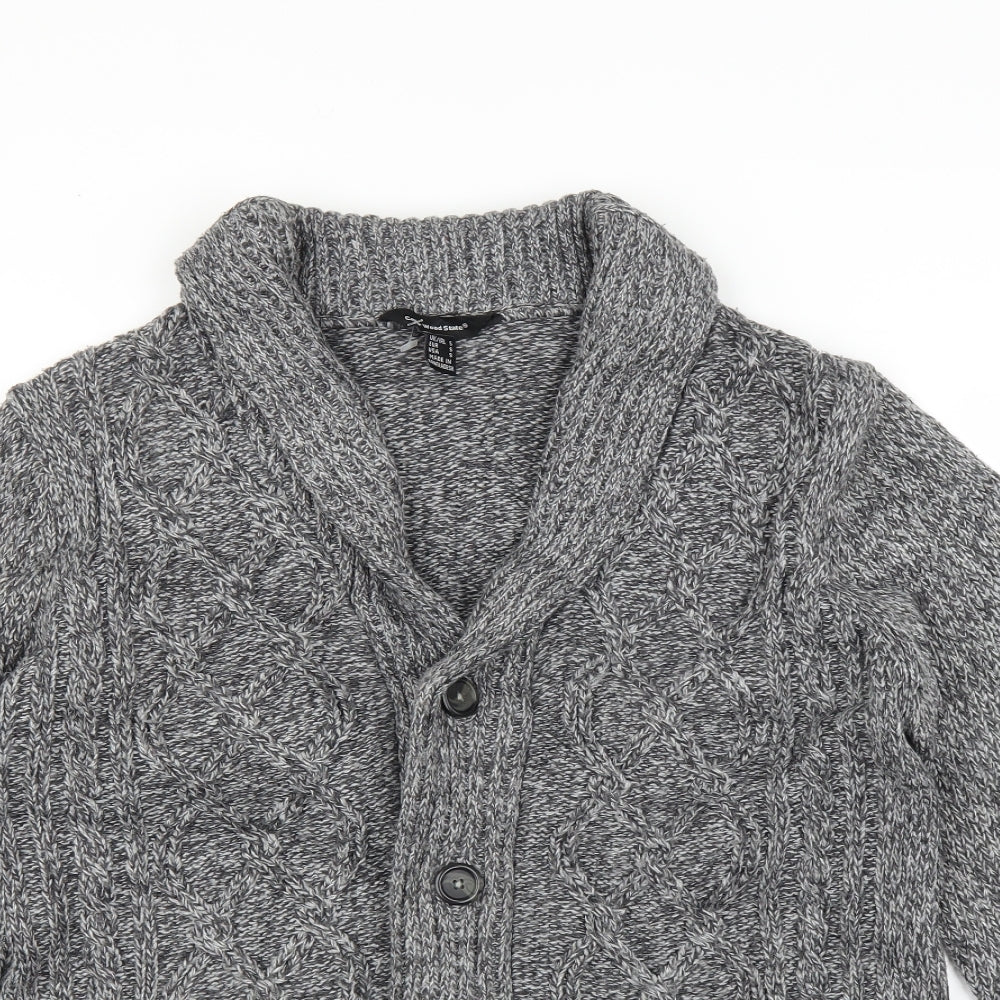 Cedar Wood State Mens Grey   Cardigan Jumper Size S