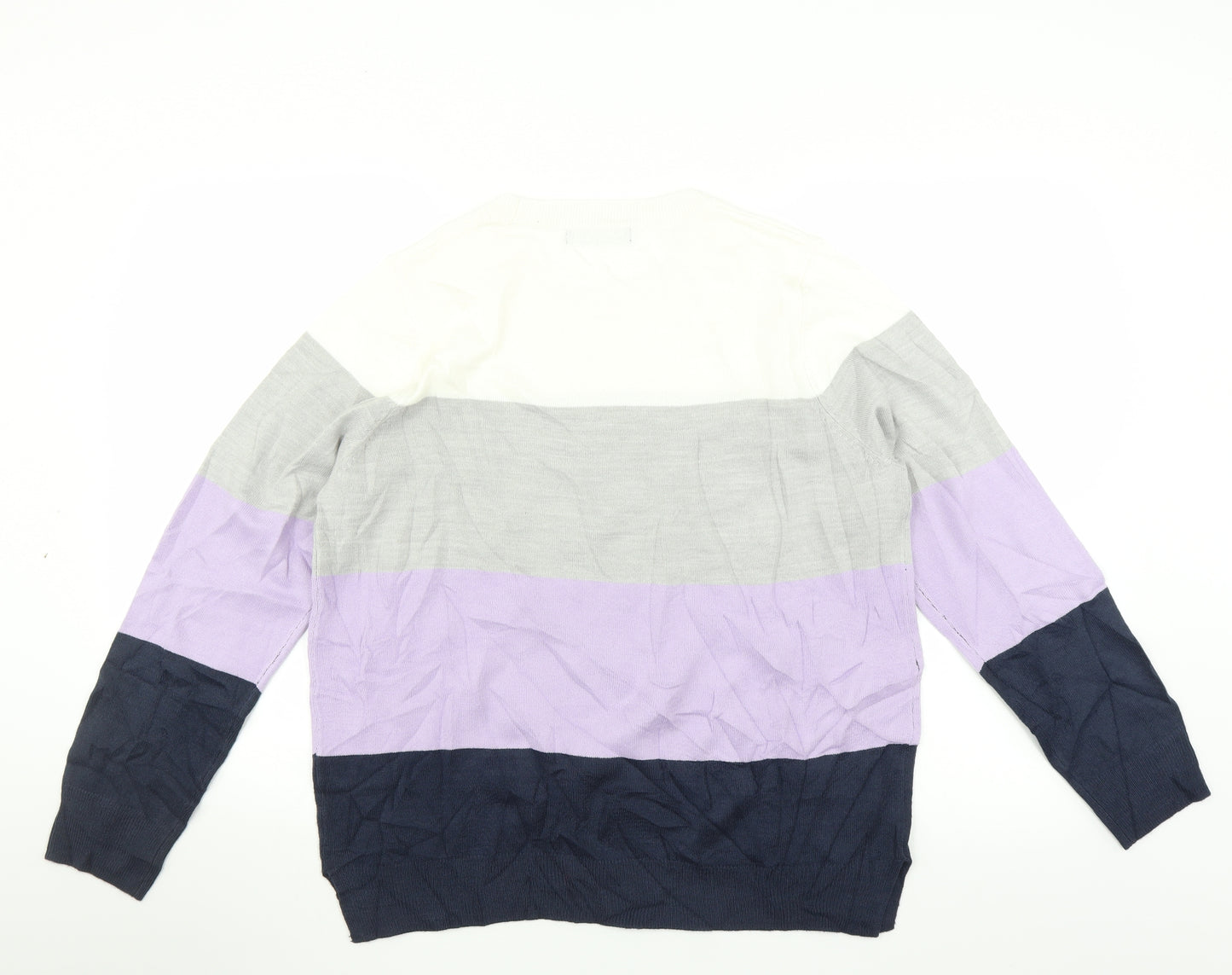 Marks and Spencer Womens Purple Striped  Pullover Jumper Size 16