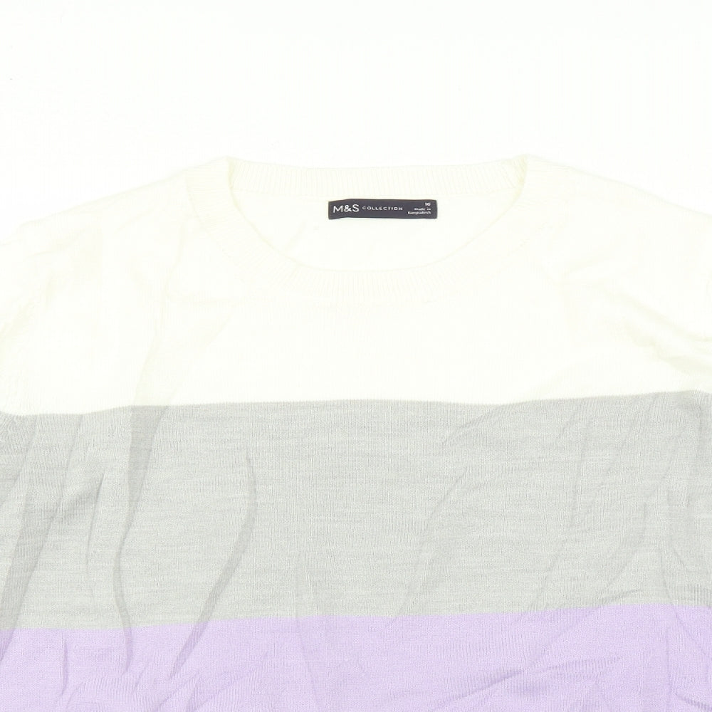 Marks and Spencer Womens Purple Striped  Pullover Jumper Size 16