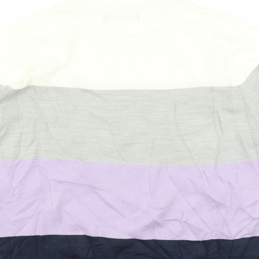 Marks and Spencer Womens Purple Striped  Pullover Jumper Size 16