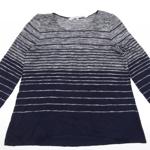 Max Studio Womens Blue Striped  Pullover Jumper Size L