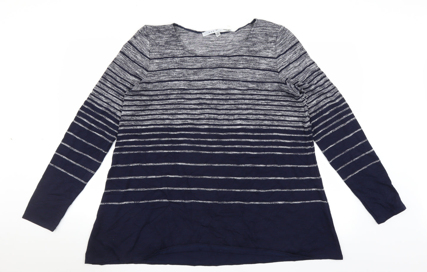 Max Studio Womens Blue Striped  Pullover Jumper Size L
