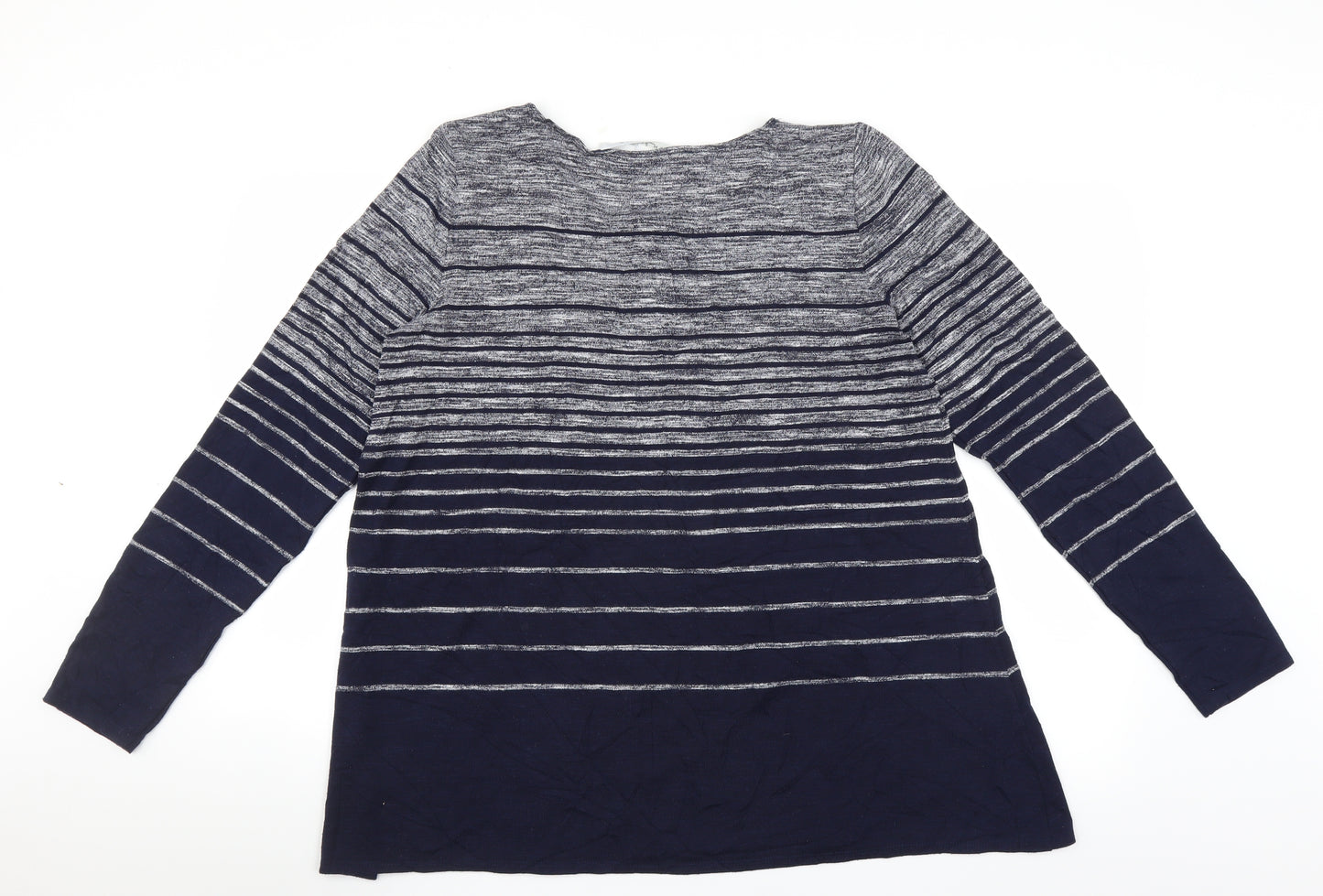Max Studio Womens Blue Striped  Pullover Jumper Size L