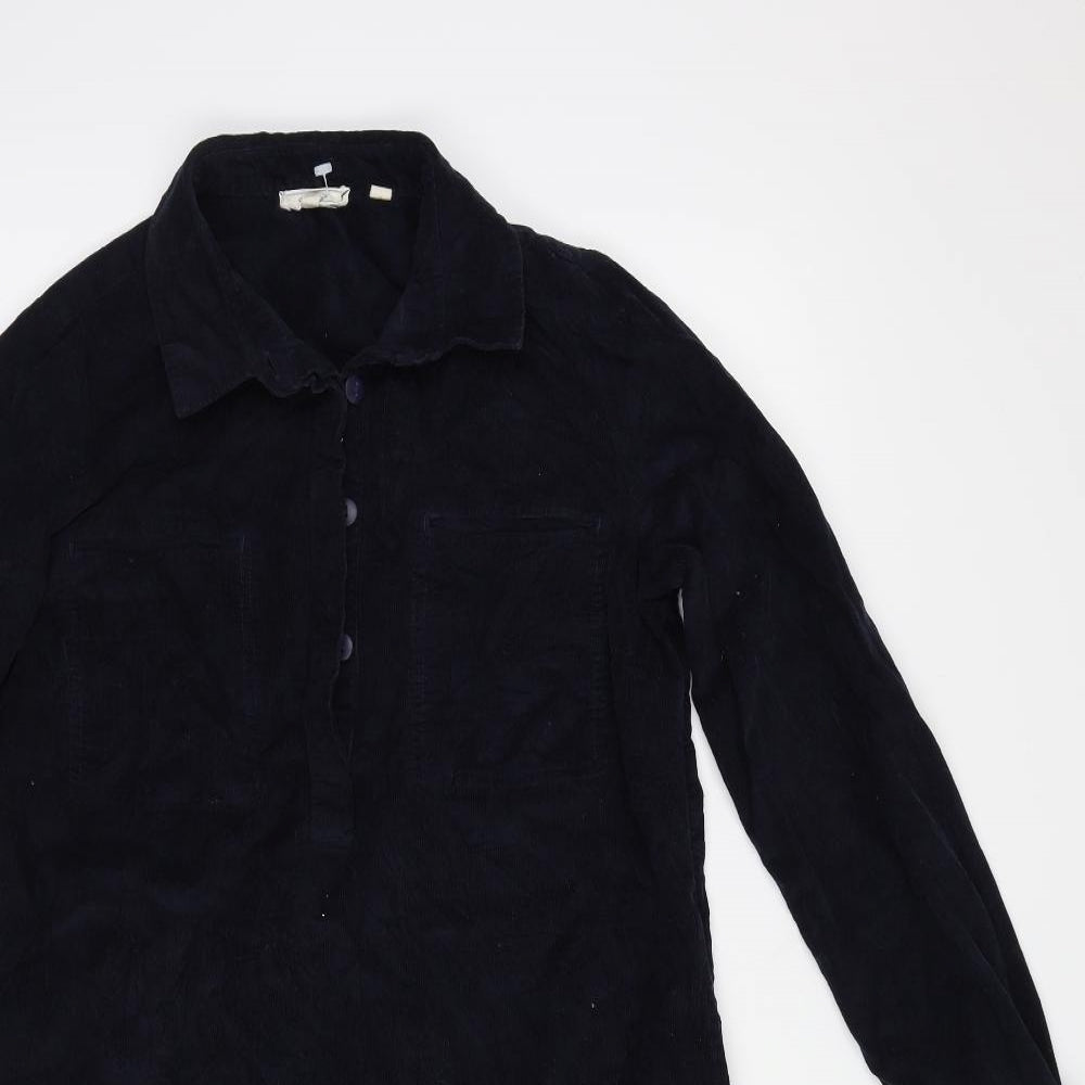 Fat Face Womens Blue  Corduroy Basic Button-Up Size 10